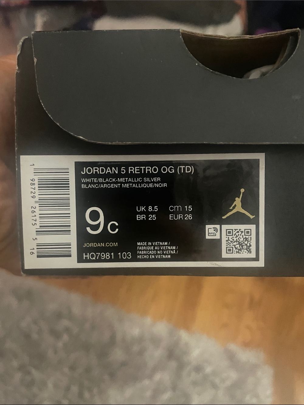Jordan Kids Sneakers - White / Black / Metallic Silver